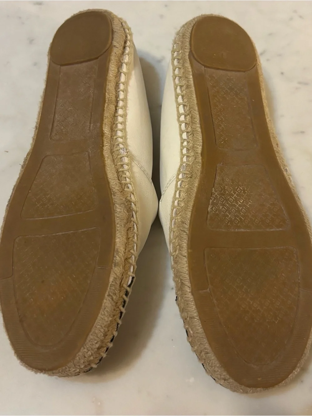 Tory Burch Cream and Black Slip-On Espadrilles, Size 9